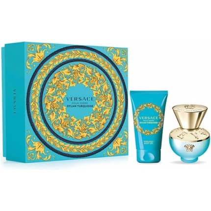 Versace For Women Dylan Turquoise Gift Set 30ml Eau De Toilette + 50ml Perfume d Body Gel