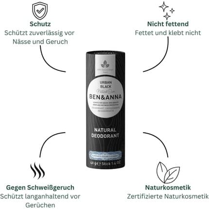 Ben & Anna Deostick Urban Black Push Up Carton Déodorant