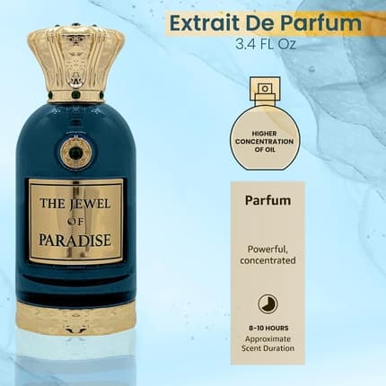 London The Jewel of Paradise Extract from Perfume 3.4 Fl. Oz Women Nerololi, Pink Pepper, Orange, Blossom, Honeysuckle, Vanilla, Caramel & Musk Luxury & Sophisticated Sensual Fragrance Long Lasting