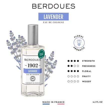 Berdoues 1902 Lavender Fragrance and 4.2 fl.oz. Eau de Cologne (EDC) Femme 124ml