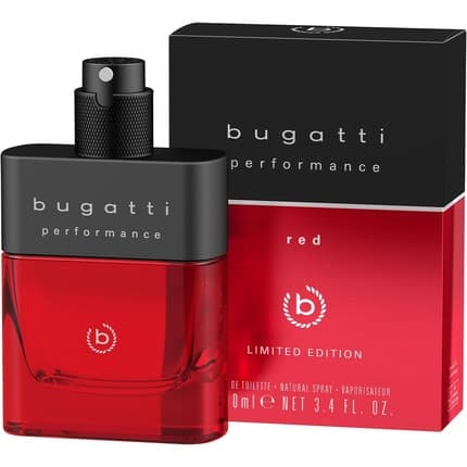 Bugatti Performance Red Men's Perfume 100ml Oriental Fougères - Eau de Toilette With Grapefruit, Lavender, Patchouli & Sandalwood