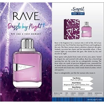 Sapil Rave Eau de Parfum (EDP) Mixte 100ml