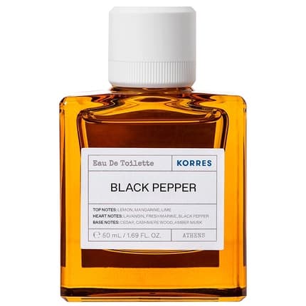 Korres Black Pepper Dermatologically Tested Vegan Eau de Toilette 50ml for men