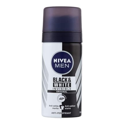 Men's Invisible Black & White Deodrant 48 Hour Mini Format 35ml