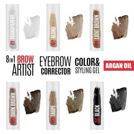 8in1 Long - Lasting Brow Artist Corrector & Styling Gel Black Brown - Maison des fragrances