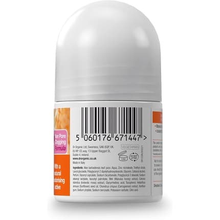 Dr Organic Manuka Deodorant Natural Vegetarian Cruelty Free Paraben & Sls Free Aluminum Free 50ml Manuka Honey
