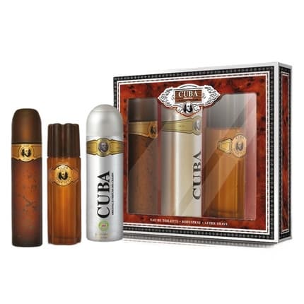 Fragluxe Cuba Gold Gift Set - + After Shave + Body Deodorant Eau de Toilette for Men