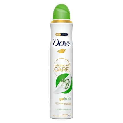 Dove Deodrant Spray 48h Cucumber and Alcohol-Free Green Tea For Women With 100% Natural Nut Oil and 1/4 Moisturizing Cream 200ml