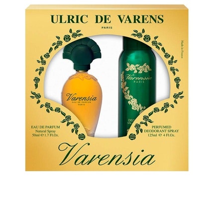 Ulric De Varens VARENSIA - Eau de Parfum Femme Earthy Fruity Floral Scent Lotus Flower Clove Raspberry Vanilla 1.7 Fl Oz + 4 Fl Oz Deodorant Spray