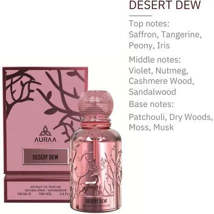 Desert Dew Extrait De Perfume 100ml by Auraa Desire Spicy Leathery Musky Fragrance for Men Patchouli Dry Woods Moss Musk Scents Long Lasting Eau de Parfum Auraa Desire