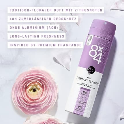 8x4 n ° 4 Vibrant Flower Deodrant Spray 150ml