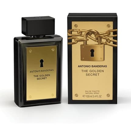 Antonio Banderas the Golden Secret - Eau De Toilette Spray Homme Long Lasting Male Casual and Elegant Fragrance Mint Apple and Spicy Notes Ideal For Day Wear 100ml