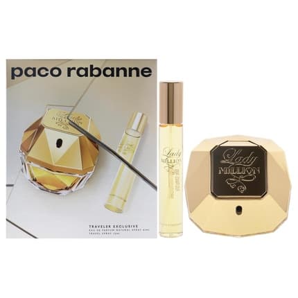Paco Rabanne Lady Million 2 Pc Gift Set Travel Eau de Parfum 2.7oz for Women