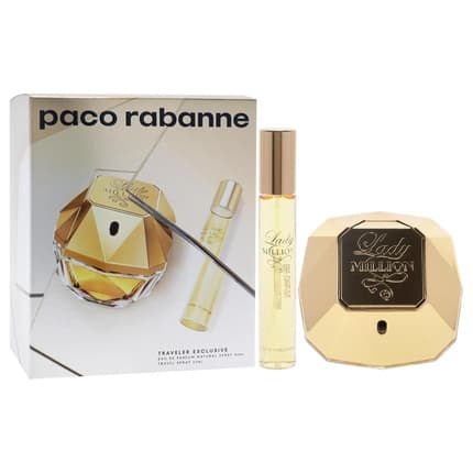Paco Rabanne Lady Million 2 Pc Gift Set Travel Eau de Parfum 2.7oz for Women