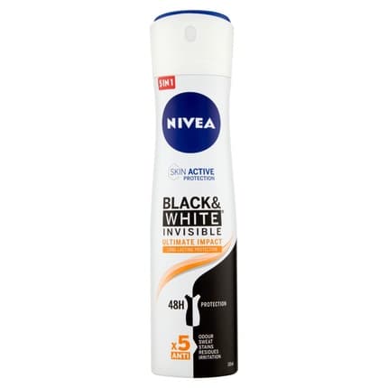 Men Black & White Invisible Anti-Perspirant Deodrant Spray 125ml