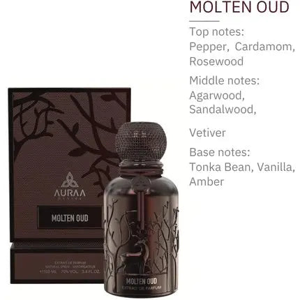 Molten Oud Extrait Perfume 100ml by Auraa Desire - Strong Woody Scent - Extrait Perfume for Men and Women Auraa Desire