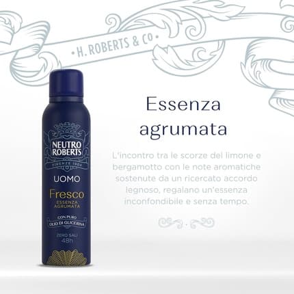 Neutro Roberts Citrus Essence and Odor Blockers Aluminum-Free Stain-Free with Pure Glycerin Oil Dermatologically Tested Coffret Homme 150 ml