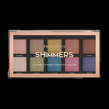 Profusion Cosmetics Shimmers Eyeshadow Palette 10 Shades