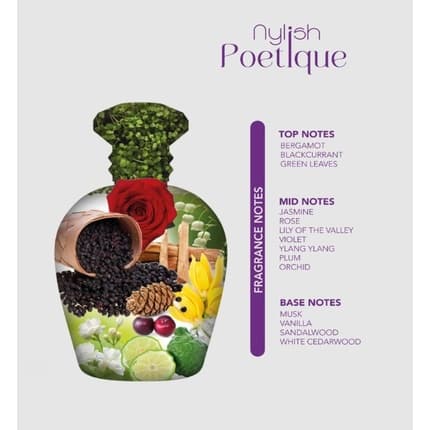 Nylaa Nylish Poetique Bloom - Rich Scent with Rose Musk and Vanilla Aroma Eau de Parfum 100 ml - Floral