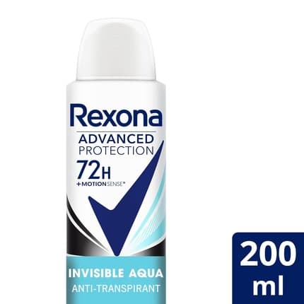 Rexona Deodrant Aerosol Advanced Protection 72h Invisible Aqua Antiperspirant for women 200ml