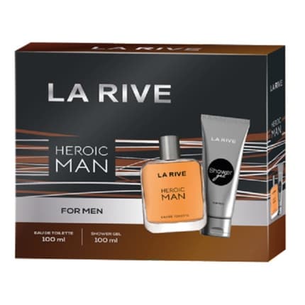 La Rive HEROIC Gift Set Eau de Toilette 100ml and Shower Gel 100ml - New and Original