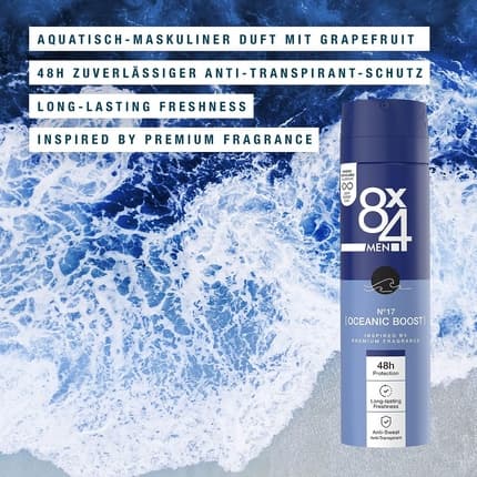 8x4 Deo N° 17 Oceanic Boost Deospray with Refreshing Scent 48h Anti-Perspirant Protection Déodorant (Déo) Homme 150ml