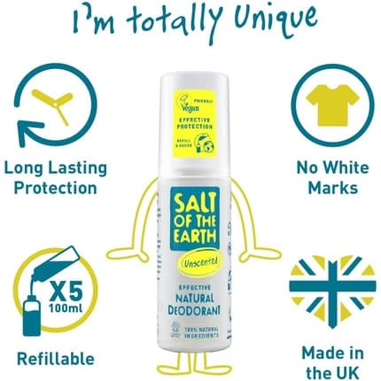 Salt Of The Earth Natural Unscented Deodorant Déodorant (Déo) Mixte 100ml