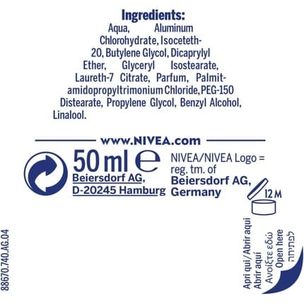 Nivea Black & White Invisible Active Deodorant Roll On Déodorant (Déo) Mixte 50ml