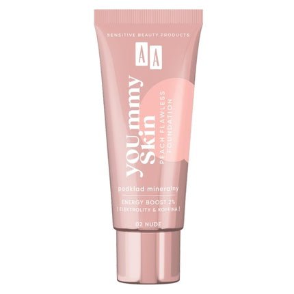 Aa Yoummy Skin Peach Flawless Foundation Mineral Foundation Adding Glow 02 Nude 30ml - Maison des fragrances
