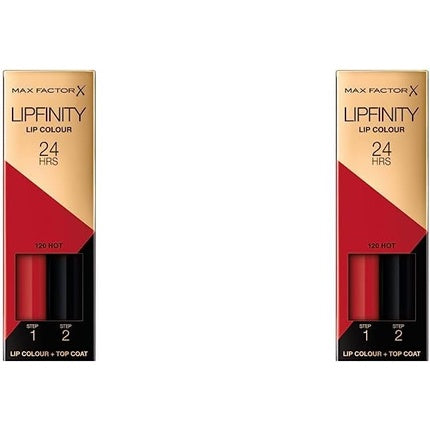 Max Factor Lipfinity Long-Lasting Two Step Lipstick 120 Hot 4.2g