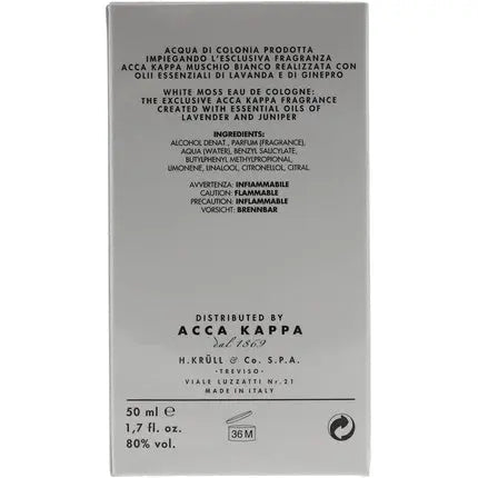 Acca Kappa White Moss Unisex Eau de Cologne (EDC) Mixte 50ml - Maison des fragrances