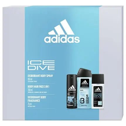 Adidas Ice Dive Deodorant With Spray 75 Ml, Shower Gel 250 Ml, Spray Deodorant 150 Ml - Maison des fragrances