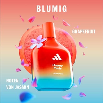 adidas Vibes Happy Feels Unisex Fragrance with Floral Fresh Notes and Natural Essential Oils Eau de Parfum (EDP) Mixte 100ml - Maison des fragrances
