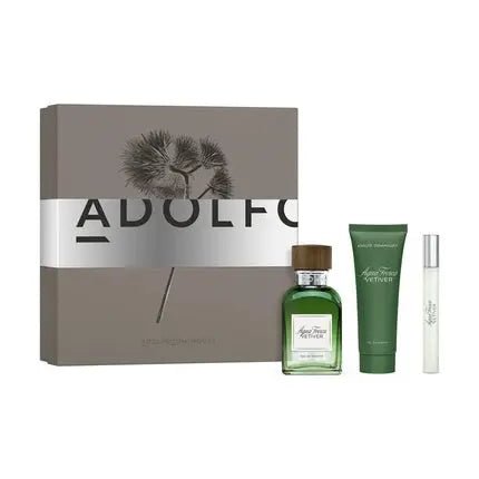 Adolfo Dominguez Agua Fresca Vetiver Eau de toilette 120ml with Mini 10ml and Shower Gel 75ml Gift Set - Maison des fragrances