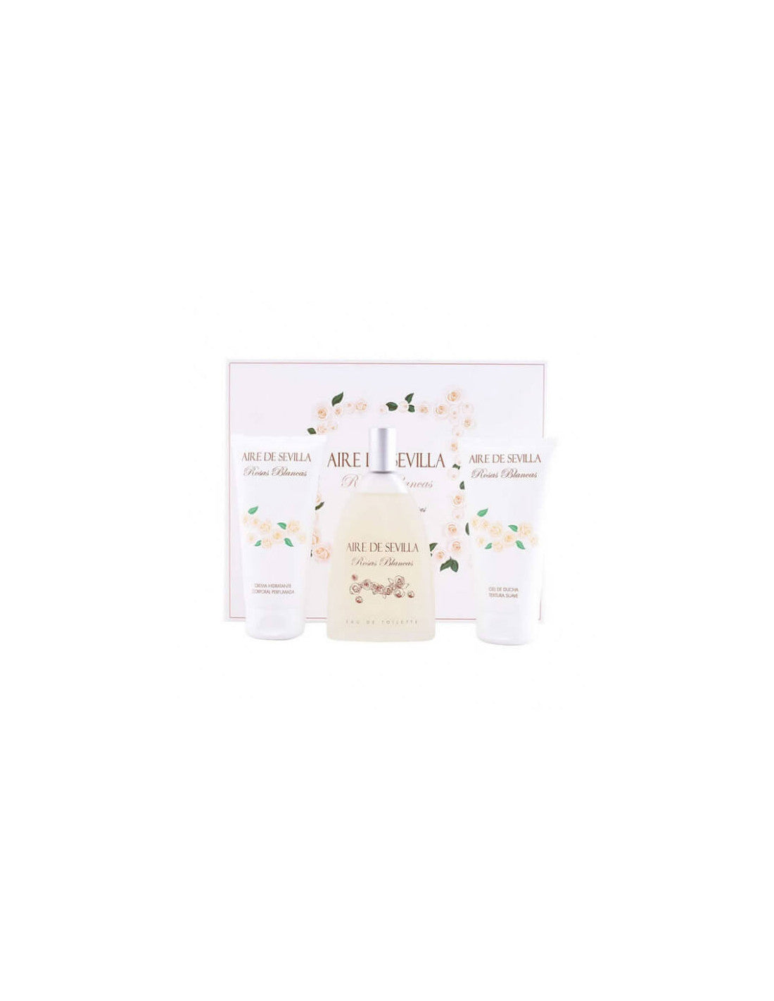 Instituto Español Parfum  Set pour femme  White Roses - Aire de Sevilla - Eau de toilette , Moisturizing Cream, Shower Gel Aire De Sevilla