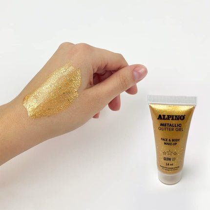 Alpino Fiesta Gold Metallic Glitter Gel 6 - Pack with Gold Base - Liquid Purple - Maison des fragrances