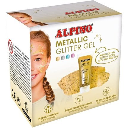 Alpino Fiesta Gold Metallic Glitter Gel 6 - Pack with Gold Base - Liquid Purple - Maison des fragrances