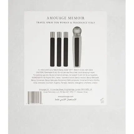 Amouage Memoir Woman Travel Spray 10ml - Pack of 4 - Maison des fragrances