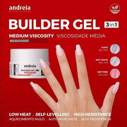 Andreia 3 - in - 1 Soft White Construction Gel 22g Vegan Medium Viscosity - Maison des fragrances