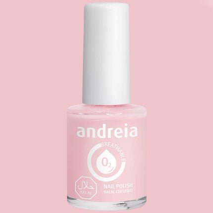 Andreia Halal Breathable Nail Polish Glossy Vegan and Cruelty - Free 10.5ml Milky Pink - Maison des fragrances