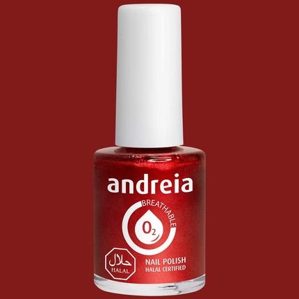 Andreia Halal Breathable Nail Polish Water Permeable Red Glossy Vegan and Cruelty - Free 10.5ml - Maison des fragrances