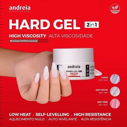 Andreia Hard Gel 2 - in - 1 Soft Pink 22g High Viscosity Vegan - Maison des fragrances