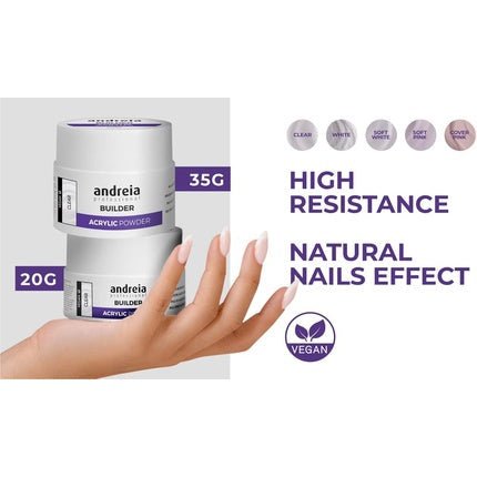 Andreia Professional Acrylic Builder Powder for Nail Extensions Cover Pink 20g - Maison des fragrances