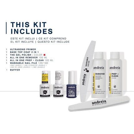 Andreia Professional Gel Nail Kit - PRO Kit with Ultrabond Nail Primer, Gel Base and Top Coat, The Gel Polish, Remover, Prep + Clean Cleanser, Washable Buffer & Nail File - Maison des fragrances