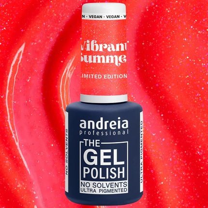 Andreia Professional Gel Nail Polish Solvent - Free Gel Limited Collection VS2 Neon Coral with Glitter - Maison des fragrances