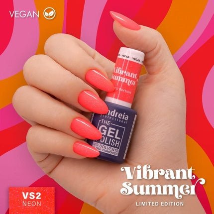 Andreia Professional Gel Nail Polish Solvent - Free Gel Limited Collection VS2 Neon Coral with Glitter - Maison des fragrances