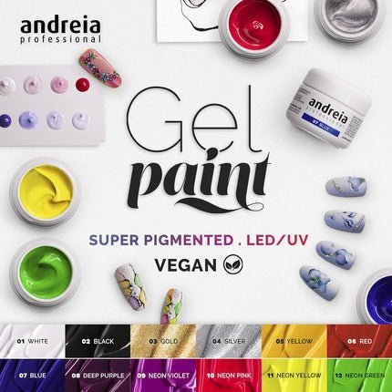 Andreia Professional Nail Art Design Gel Paint Pots 4g 08 Deep Purple - Maison des fragrances