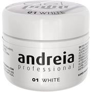 Andreia Professional Nail Art Design Gel Paint Pots Highly Pigmented Intense Colour No Flow High Viscosity UV Gel Paint for DIY Manicure Vegan 4g 01 White - Maison des fragrances