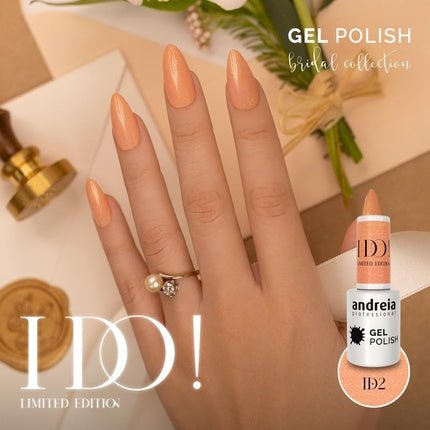 Andreia Professional Semi - Permanent Nail Gel Polish I DO Limited Collection Colour ID2 Nude with Gold Sparkles 10.5ml - Maison des fragrances