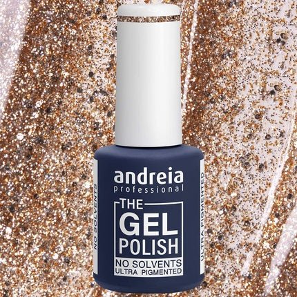 Andreia Professional The Gel Polish Solvent and Odor Free Gel Colour G37 Gold Glitter Shades of Pink - Maison des fragrances
